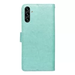 Samsung Galaxy A04s (A047) Telefontok - MEZZO fa mintás zöld mágneses szilikon keretes könyvtok-2