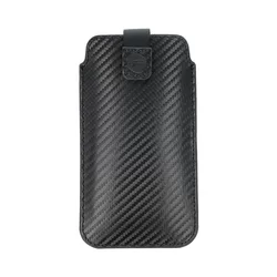 Forcell Pocket Carbon Telefontok - fekete tépőzáras, kihúzó füles tok (16x7,8x1 cm)-2