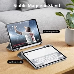 iPad 2022 10.9 (iPad 10) Tablettok - ESR REBOUND szürke smart case ceruza tartóval-7