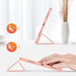 Tablettok iPad Pro 12.9 2022 (6. gen) -Dux Ducis Domo pink tablet tok ceruza tartóval-2