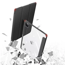 iPad Pro 12.9 2022 (6. gen) Tablettok - DUX DUCIS TOBY fekete ütésálló tok ceruza tartóval-4