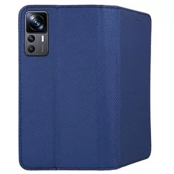 Xiaomi 12T Telefontok - kék mágneses átlátszó szilikon keretes könyvtok-2
