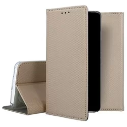 Xiaomi 12T Telefontok - arany mágneses szilikon keretes könyvtok-3