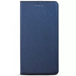 Nokia 3.1 Telefontok - sötétkék mágneses átlátszó szilikon keretes könyvtok-2