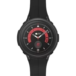 Okosóra védő tok - Samsung Galaxy Watch 5 Pro (45 mm) - SPIGEN LIQUID AIR fekete szilikon védőtok-2