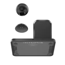 Hoco CW33 Telefon töltő - fekete vezeték nélküli (Wireless) LED kijelzős töltőpad - telefon, headset és okosóra (iWatch)-2