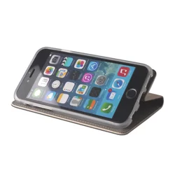 iPhone X/XS Telefontok - arany mágneses szilikon keretes könyvtok-3