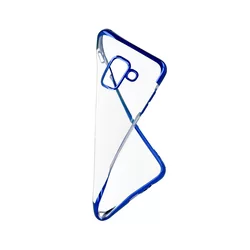 Samsung J4 2018 Telefontok - átlátszó szilikon tok kék kerettel-2