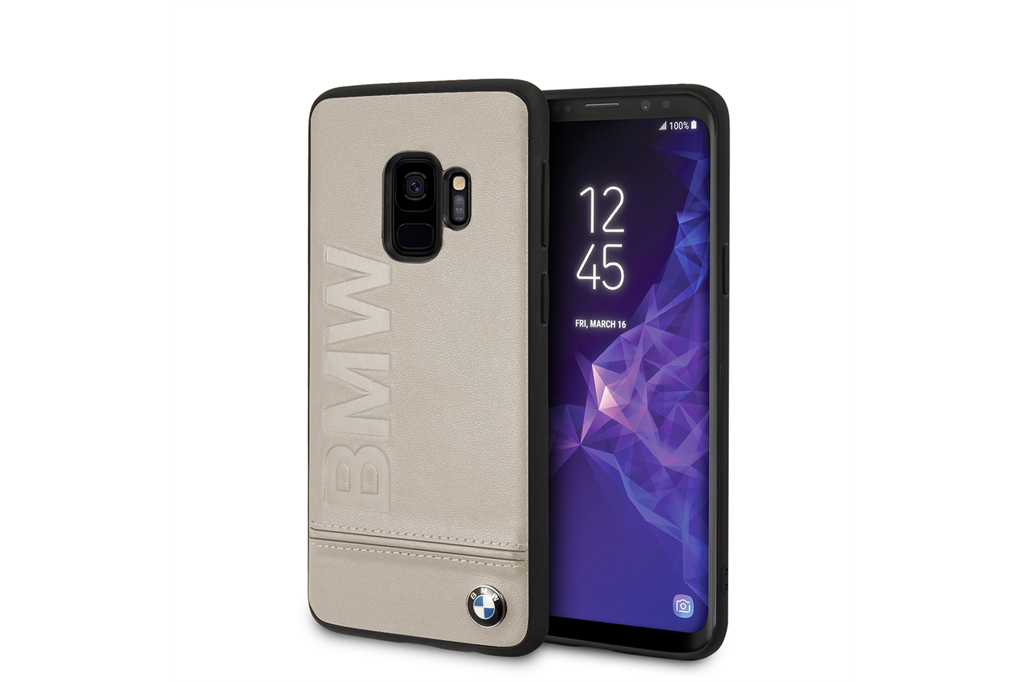 Samsung Galaxy S9 Telefontok - BMW Bőr Hátlaptok Drapp (3700740426449)