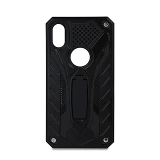 Telefontok Samsung Galaxy J6 2018  - Defender Stand  fekete ütésálló, kitámasztható hátlap tok