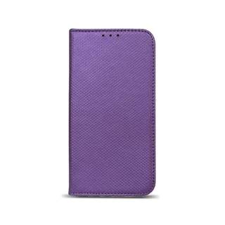 Telefontok Huawei Y6 2018 - lila mágneses átlátszó szilikon keretes könyvtok