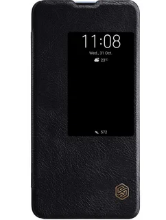 Telefontok Huawei Mate 20 - Nillkin Qin S-View Kihajtható Bőr tok fekete