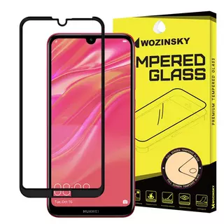 Üvegfólia Huawei Y7 2019 / Y7 PRO 2019 / Y7 Prime 2019 - Super kemény tokbarát fólia fekete kerettel