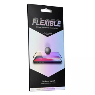 Samsung Galaxy A8S üvegfólia- Üvegfólia Nano/Flexible 5D Üvegfólia fekete kerettel, 0,15 mm edzett üveg -