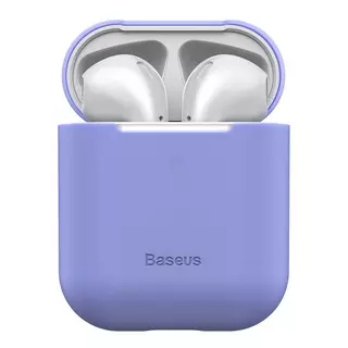 AirPods 1/2 tartó: Baseus ultravékony lila szilkongél AirPods 1/2 tartó