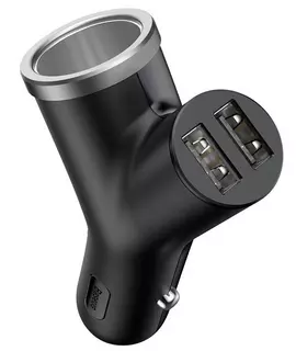 BASEUS BSC-C16N fekete Autós töltő - szivartöltő + kettős USB