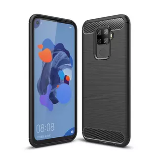 Huawei Mate 30 Lite Telefontok - fekete Carbon szilikon telefon tok