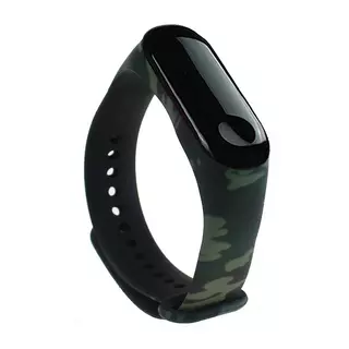Xiaomi Mi Band 4 / Band 3 okosóra szíj - zöld terepmintás szilikon