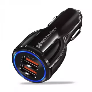 Wozinsky WCC-02 Autós töltő - szivartöltő fej, 2USB, 3,1A, fekete