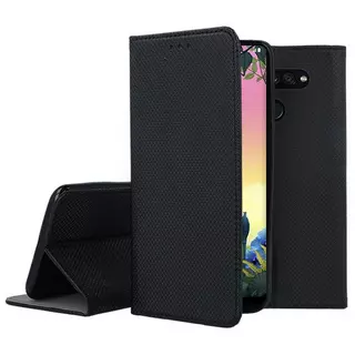 LG K50s Telefontok - fekete mágneses szilikon keretes könyvtok