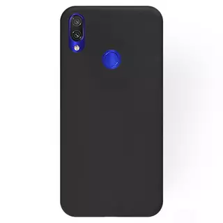 Xiaomi Redmi Note 7 Telefontok - matt fekete szilikon tok