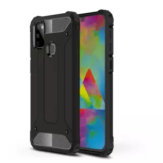 Samsung Galaxy A21S Telefontok - fekete ütésálló hátlap tok