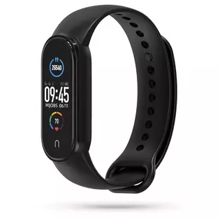 Okosóra szilikon szíj - Xiaomi Mi Band 5/6 - fekete szilikon