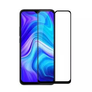 Xiaomi Redmi 9A / 9AT Üvegfólia - Full glue, super kemény tokbarát fólia fekete kerettel