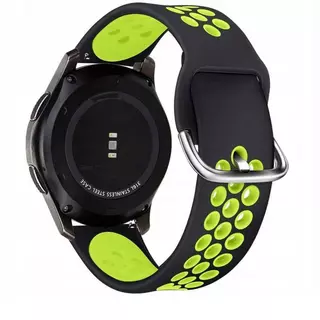 Samsung Galaxy Watch 3 (41 mm) okosóra szíj - fekete-lime szilikon szíj
