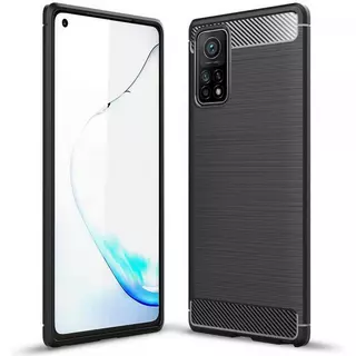 Telefontok Xiaomi Mi 10T / Mi 10T Pro - Carbon Fiber fekete szilikon tok