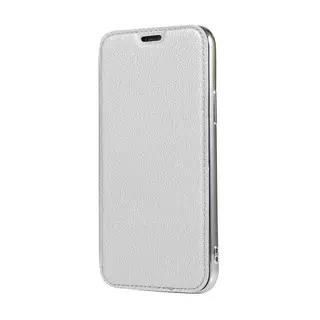 Telefontok Samsung Galaxy A12 - ezüst-átlátszó könyvtok