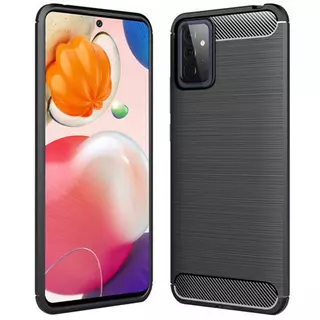 Samsung Galaxy A72 / A72 5G Telefontok - Forcell CARBON fekete szilikon tok