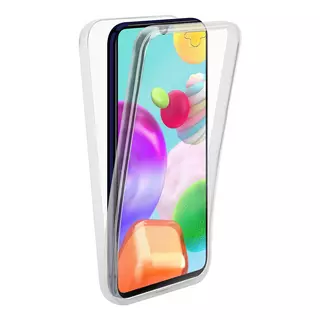 Telefontok Samsung Galaxy A02S - átlátszó szilikon előlap + plexi hátlapi tok 360°