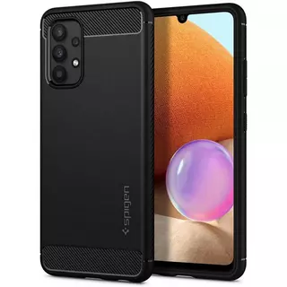 Telefontok Samsung Galaxy A32 4G/LTE - SPIGEN RUGGED ARMOR matt fekete tok