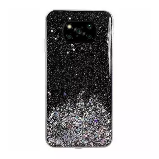Telefontok Xiaomi Poco X3 NFC / Poco X3 Pro - Fekete csillámos szilikon hátlaptok