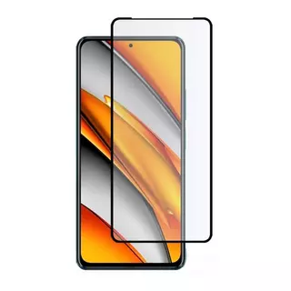 Üvegfólia Xiaomi Poco F3 / Xiaomi Mi 11i - Full glue, super kemény tokbarát fólia fekete kerettel