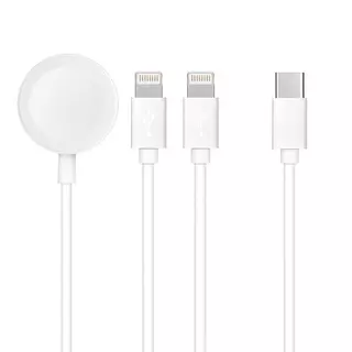Kábel: C3168 3in1 - (TYPE-C / Lightning, Lightning, Apple Watch) fehér kábel, 2A