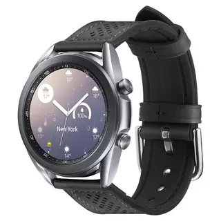 Samsung Galaxy Watch4 (40/42/44/46 mm) - SPIGEN RETRO FIT fekete bőr szíj