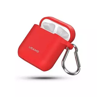 Airpods tartó: USAMS-BH423 AirPods 1/2 tartó - piros szilikon
