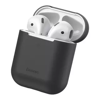 Airpods 1/2 tartó:Baseus Ultrathin AirPods 1/2 tartó - fekete szilikon