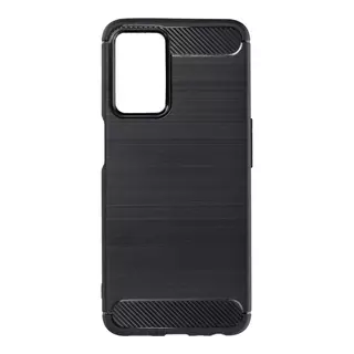 Oppo A16s Telefontok - Forcell CARBON fekete szilikon hátlap tok