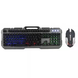 REBELTEC Intercopter2 Billentyűzet - vezetékes, fekete Gamer billentyűzet színes háttérvilágítással (angol kiosztású) + Gamer vezetékes egér