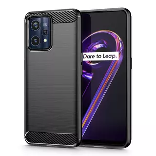 Realme 9 Pro Telefontok - Carbon fekete szilikon hátlap tok