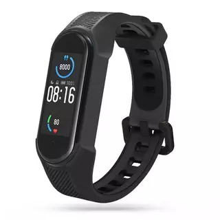 Okosóra szilikon szíj - Xiaomi Mi Smart Band 5 / 6 / 6 NFC / 7 - ARMOUR fekete szilikon szíj