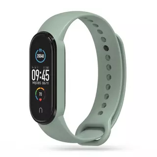 Okosóra szilikon szíj - Xiaomi Mi Smart Band 5 / 6 / 6 NFC / 7 - olivazöld szilikon szíj