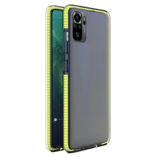 Telefontok Xiaomi Poco M5s - Spring átlátszó tok, sárga kerettel