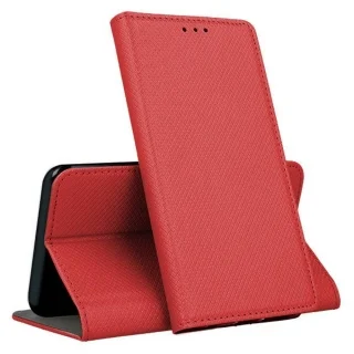 Xiaomi 12T Telefontok - piros mágneses szilikon keretes könyvtok