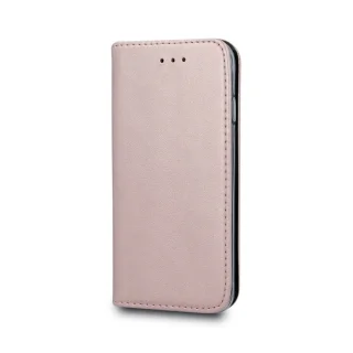 Motorola Moto E32 Telefontok - Smart Magnetic rose gold szilikon keretes mágneses könyvtok