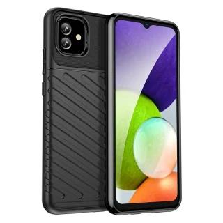 Telefontok Samsung Galaxy A04e - Thunder fekete ütésálló szilikon hátlap tok