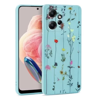 XIAOMI REDMI NOTE 12 4G / LTE Telefontok - Kék virágos kert hátlap tok